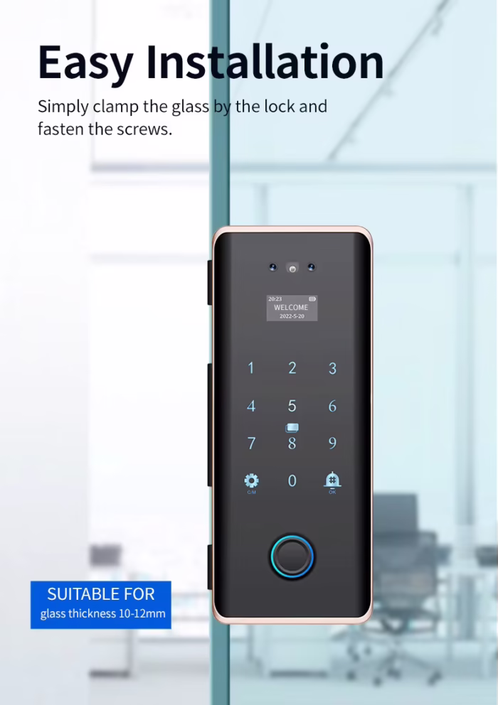 Lockomatic Glassico Smart Lock Best Smart Lock In India Free Smart Lock Installation Digital Lock Glass Door Lock