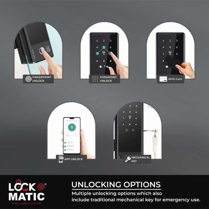 Lockomatic Glassico Smart Lock Best Smart Lock In India Free Smart Lock Installation Digital Lock Glass Door Lock