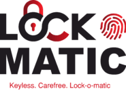 Lockomatic Logo best smart lock in india free installation affordable smart lock digital lock