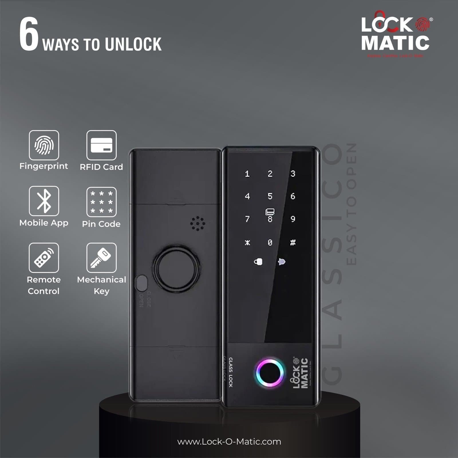 lockomatic glassico smart lock best smart lock in india free smart lock installation digital lock glass door lock